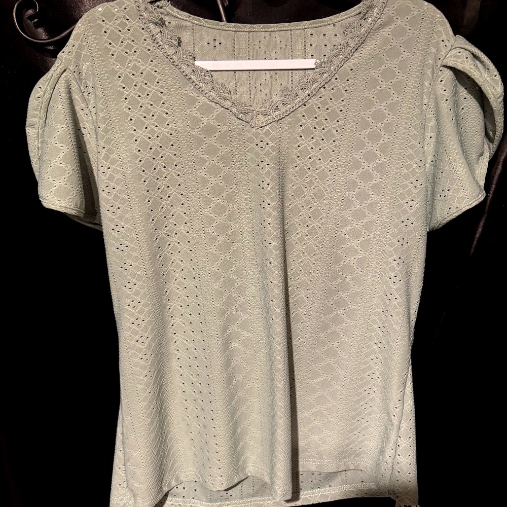 Women's Summer Blouse-Sage Green